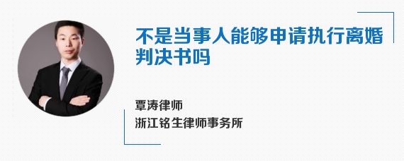 不是当事人能够申请执行离婚判决书吗