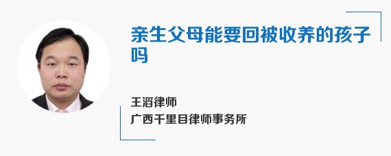 亲生父母能要回被收养的孩子吗