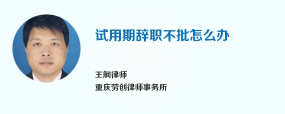 试用期辞职不批怎么办