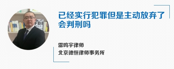 已经实行犯罪但是主动放弃了会判刑吗