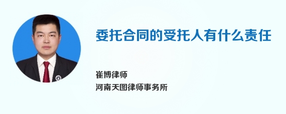 委托合同的受托人有什么责任