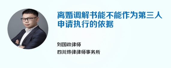 离婚调解书能不能作为第三人申请执行的依据