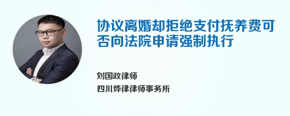 协议离婚却拒绝支付抚养费可否向法院申请强制执行