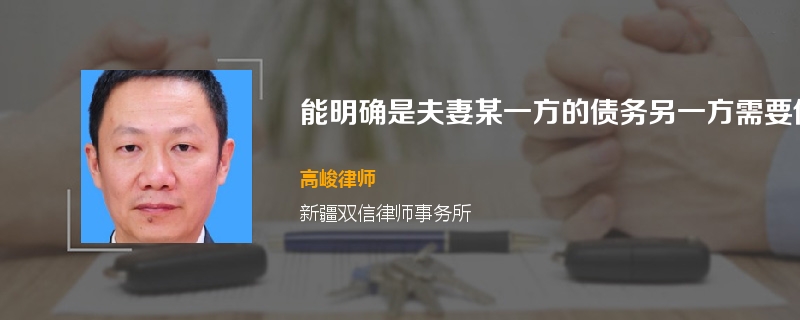 能明确是夫妻某一方的债务另一方需要偿还吗