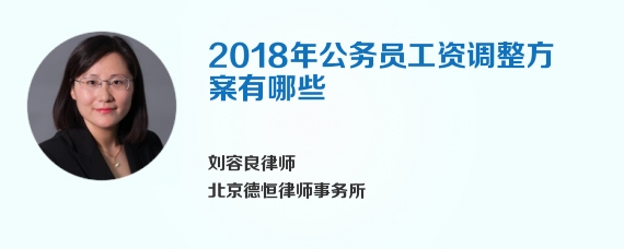 2018年公务员工资调整方案有哪些