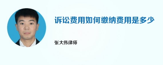 诉讼费用如何缴纳费用是多少