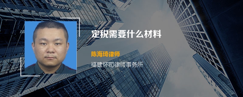 定税需要什么材料