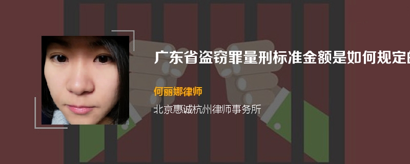 广东省盗窃罪量刑标准金额是如何规定的？