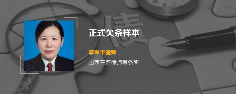 正式欠条样本