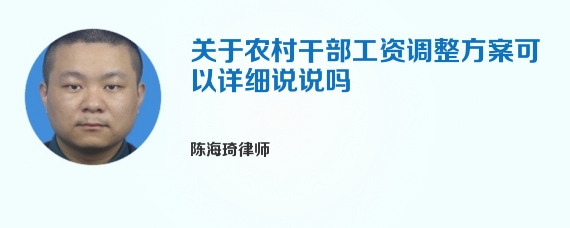 关于农村干部工资调整方案可以详细说说吗