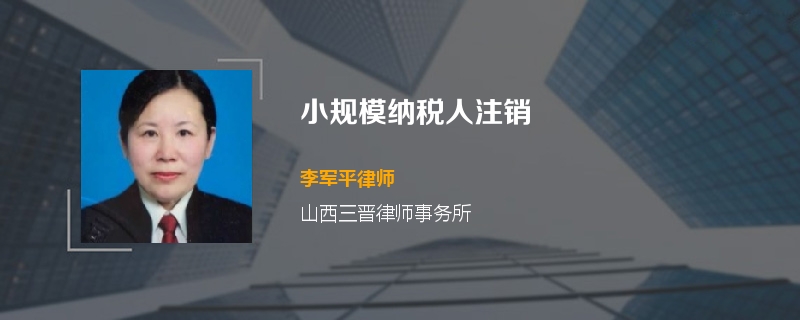 小规模纳税人注销