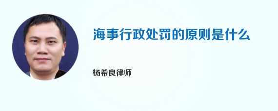 海事行政处罚的原则是什么