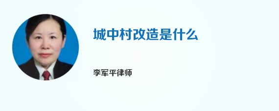 城中村改造是什么
