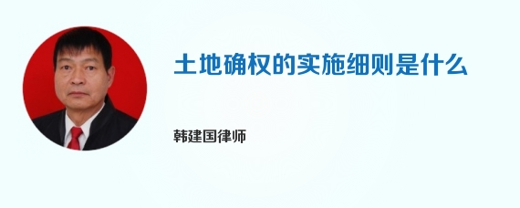 土地确权的实施细则是什么