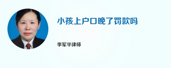 小孩上户口晚了罚款吗