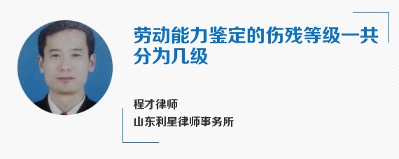 劳动能力鉴定的伤残等级一共分为几级