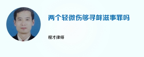 两个轻微伤够寻衅滋事罪吗