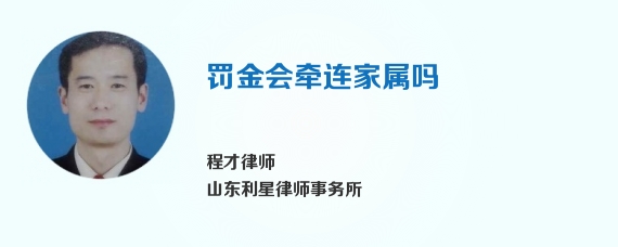 罚金会牵连家属吗