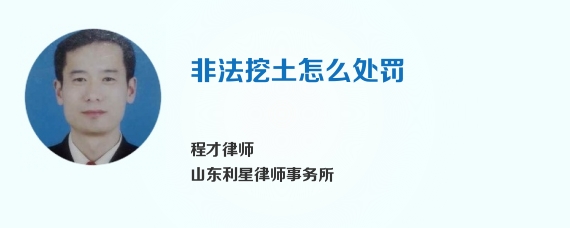 非法挖土怎么处罚
