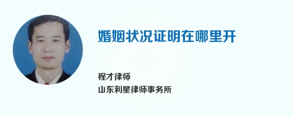 婚姻状况证明在哪里开