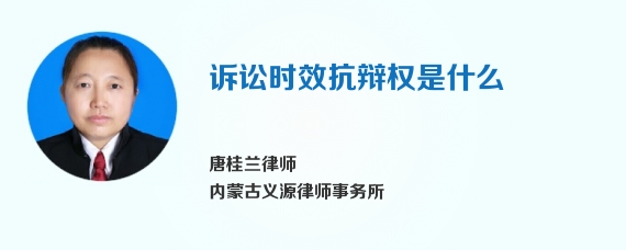 诉讼时效抗辩权是什么