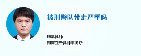 被刑警队带走严重吗
