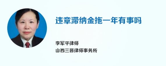 违章滞纳金拖一年有事吗