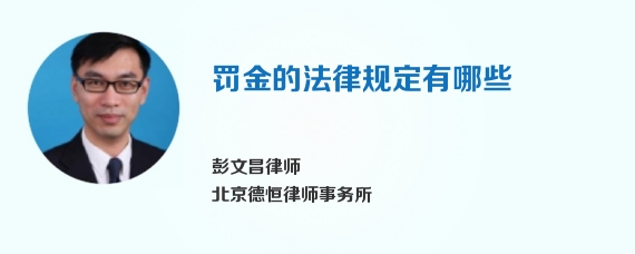 罚金的法律规定有哪些