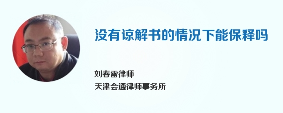 没有谅解书的情况下能保释吗