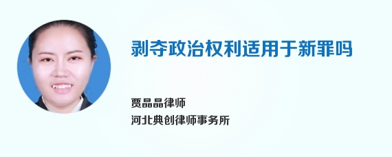 剥夺政治权利适用于新罪吗