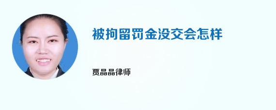 被拘留罚金没交会怎样