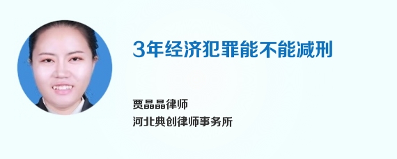 3年经济犯罪能不能减刑