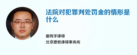法院对犯罪判处罚金的情形是什么
