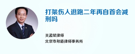 打架伤人逃跑二年再自首会减刑吗