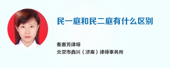 民一庭和民二庭有什么区别