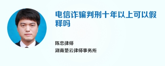 电信诈骗判刑十年以上可以假释吗