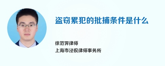盗窃累犯的批捕条件是什么