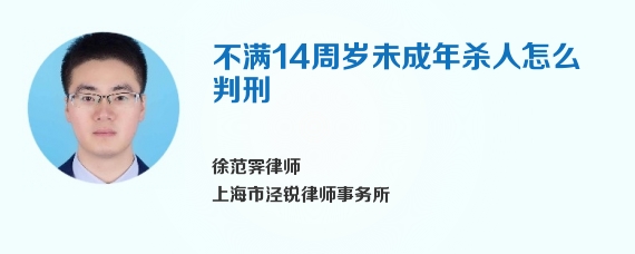 不满14周岁未成年杀人怎么判刑