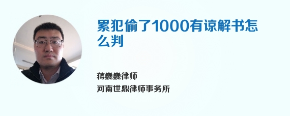 累犯偷了1000有谅解书怎么判