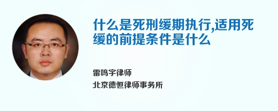 什么是死刑缓期执行,适用死缓的前提条件是什么