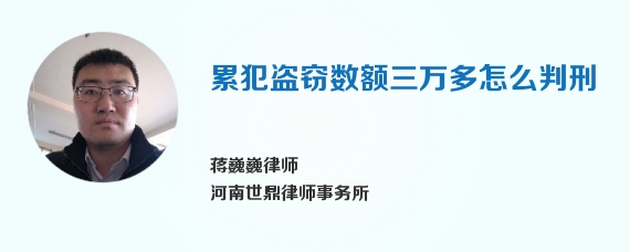 累犯盗窃数额三万多怎么判刑