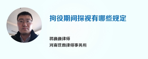 拘役期间探视有哪些规定