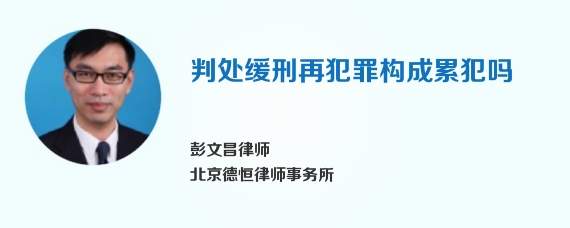 判处缓刑再犯罪构成累犯吗