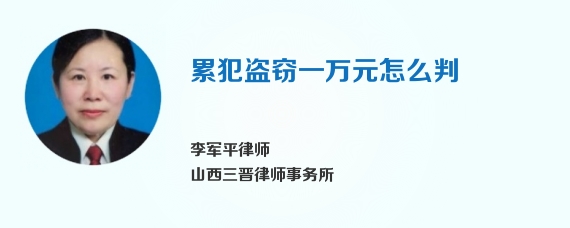 累犯盗窃一万元怎么判