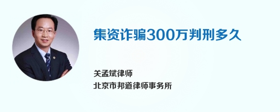 集资诈骗300万判刑多久