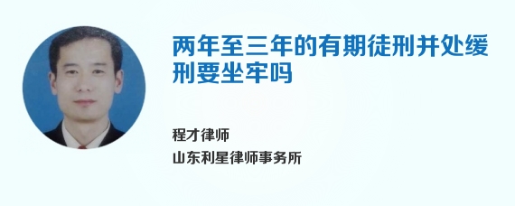 两年至三年的有期徒刑并处缓刑要坐牢吗