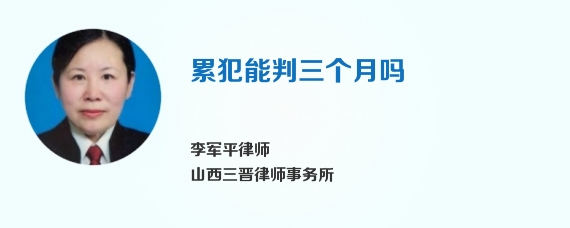 累犯能判三个月吗
