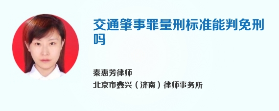 交通肇事罪量刑标准能判免刑吗
