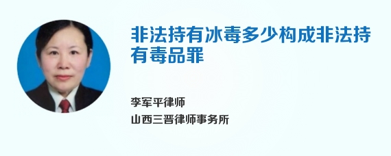 非法持有冰毒多少构成非法持有毒品罪