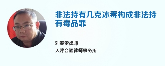 非法持有几克冰毒构成非法持有毒品罪